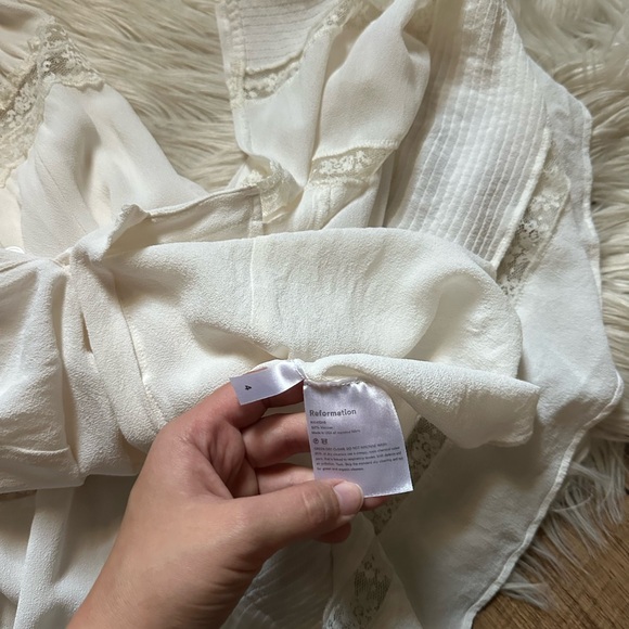 REFORMATION Shelly Dress In Ivory - Picture 12 of 12